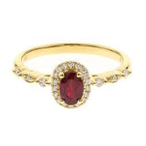 Alanna 10K Yellow Gold Oval-Cut Mozambique Ruby Ring