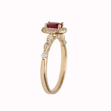 Chana 10K Yellow Gold Oval-Cut Mozambique Ruby Ring