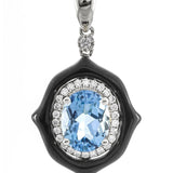 Aubrey 10K White Gold Oval-Cut Swiss Blue Topaz Pendant