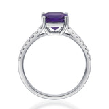 Alina 10K Yellow Gold Cushion-Cut Amethyst Ring