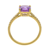 Amelia 10K Yellow Gold Cushion-Cut Amethyst Ring