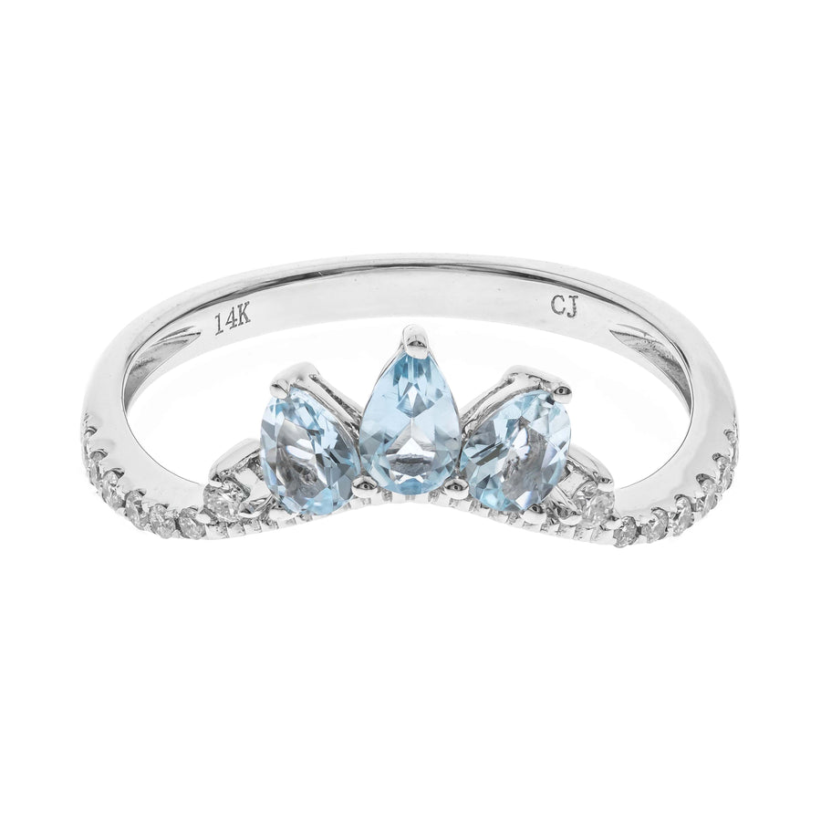 Amelia 14K White Gold Pear-Cut Aquamarine Ring