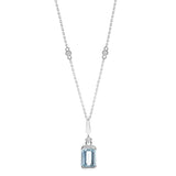 Reagan 10K White Gold Emerald-Cut Brazilian Aquamarine Pendant