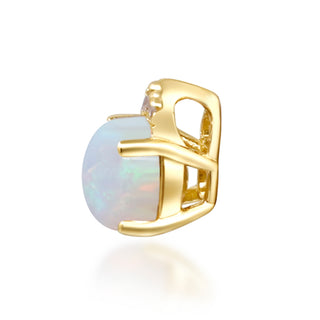 Charlie 10K Yellow Gold Round-Cab Natural African Opal Pendant