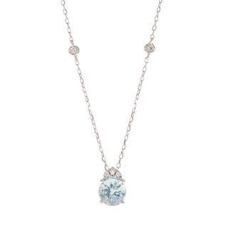 Alora 14K White Gold Round-Cut Brazilian Aquamarine Pendant