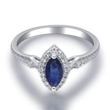 Umi 10K White Gold Marquise-Cut Ceylon Blue Sapphire Ring
