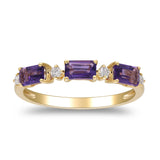 Amelia 10K Yellow Gold Emerald-Cut Amethyst Ring