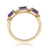Amelia 10K Yellow Gold Emerald-Cut Amethyst Ring