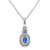 Stephanie 10K White Gold Oval-Cut Ceylon Blue Sapphire Pendant