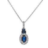 Stephanie 10K White Gold Oval-Cut Ceylon Blue Sapphire Pendant