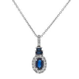 Stephanie 10K White Gold Oval-Cut Ceylon Blue Sapphire Pendant