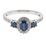 Adeline 10K White Gold Oval-Cut Ceylon Blue Sapphire Ring