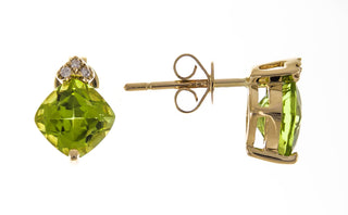 Valerie 14K Yellow Gold Cushion-Cut Peridot Earrings
