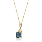Bailey 14K White Gold Cushion-Cut Brazilian London Blue Topaz Pendant