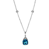 Bailey 14K White Gold Cushion-Cut Brazilian London Blue Topaz Pendant