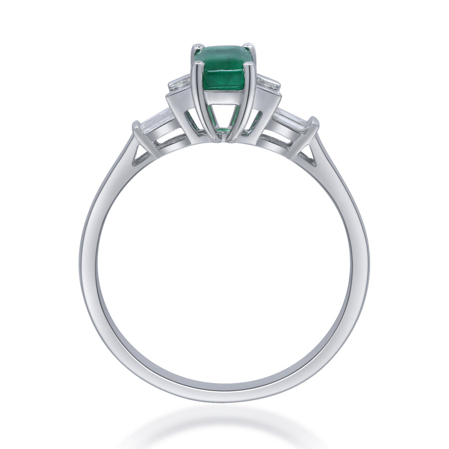 Gianna 10K White Gold Emerald-Cut Emerald Ring