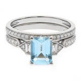 Gwen 14K White Gold Emerald-Cut Brazilian Aquamarine Ring
