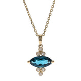 Hadley 14K Yellow Gold Marquise-Cut Brazilian London Blue Topaz Pendant