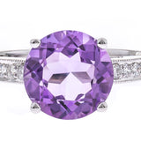 Dixie 14K White Gold Round-Cut Pink Brazilian Amethyst Ring
