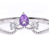 Dixie 14K White Gold Round-Cut Pink Brazilian Amethyst Ring