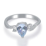 Brielle 10K White Gold Pear-Cut Aquamarine Ring