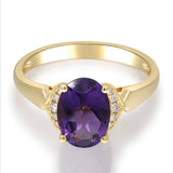 Amira 10K Yellow Gold Oval-Cut Amethyst Ring