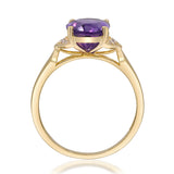 Amelia 10K Yellow Gold Oval-Cut Amethyst Ring