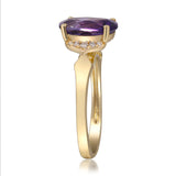 Amelia 10K Yellow Gold Oval-Cut Amethyst Ring