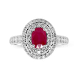 Sophie 14K White Gold Oval-Cut Mozambique Ruby Ring