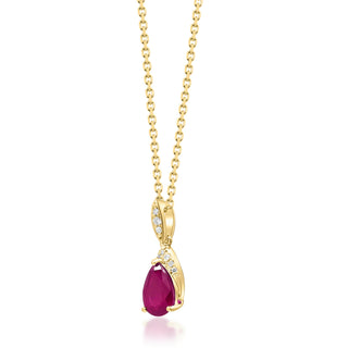 Nora 10K Yellow Gold Pear-Cut Mozambique Ruby Pendant