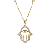 Journee 14K Yellow Gold Round-Cut Natural Zambian Emerald Pendant