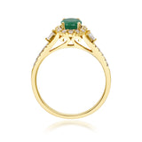 Golden Elegance 14K Yellow Gold Emerald Ring