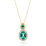 Maeve 14K Yellow Gold Oval-Cut Natural Zambian Emerald Pendant