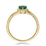 Amelia 10K Yellow Gold Pear-Cut Emerald Ring