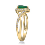 Amelia 10K Yellow Gold Pear-Cut Emerald Ring