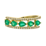 Lennon 10K Yellow Gold Pear-Cut Emerald Ring
