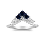 Amelia 14K White Gold Square-Cut Blue Sapphire Ring