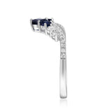 Amelia 14K White Gold Square-Cut Blue Sapphire Ring