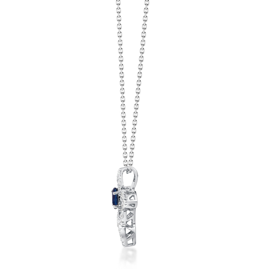 Molly 14K White Gold Oval-Cut Ceylon Blue Sapphire Pendant