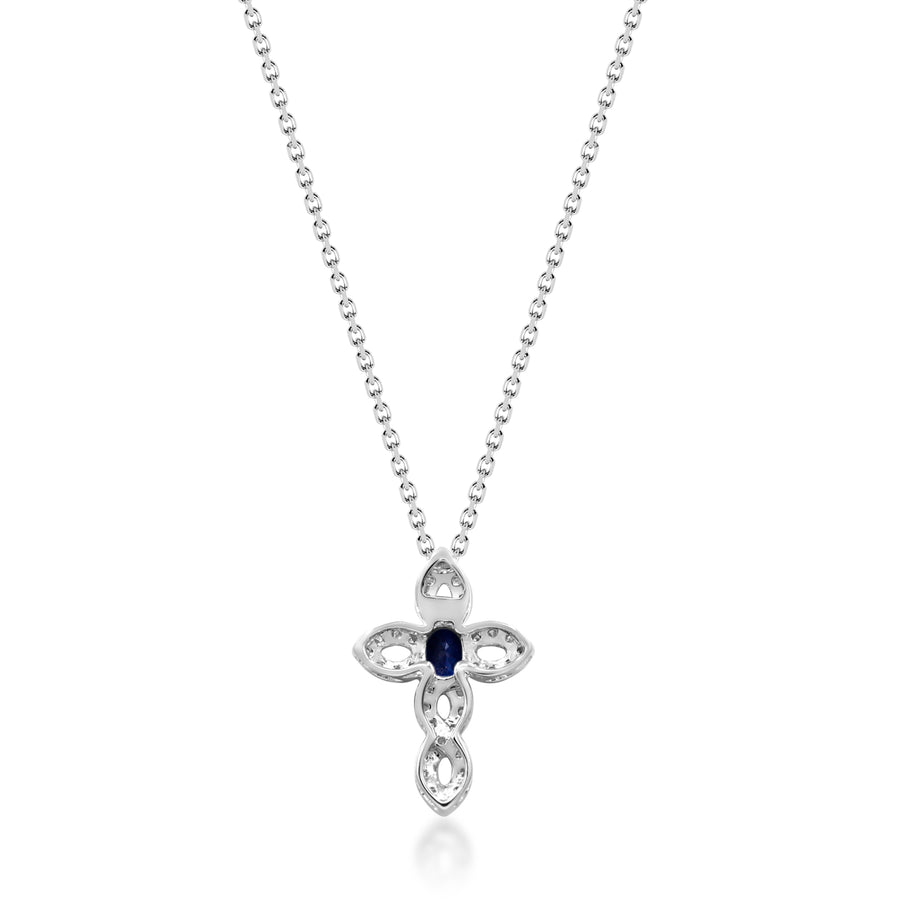 Molly 14K White Gold Oval-Cut Ceylon Blue Sapphire Pendant