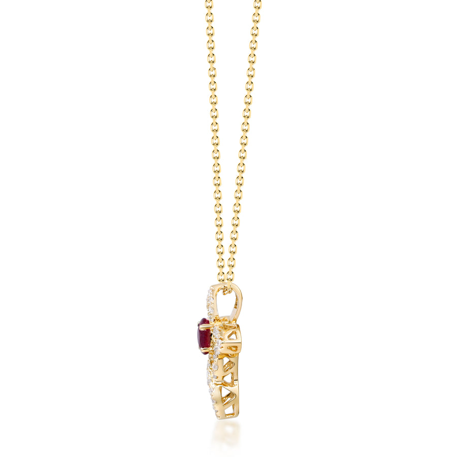 Winter 14K Yellow Gold Oval-Cut Mozambique Ruby Pendant