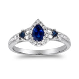 Kaylani 14K White Gold Pear-Cut Ceylon Blue Sapphire Ring