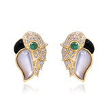 Aaliyah 14K Yellow Gold Round-Cut Zambian Emerald Earrings