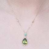 Halle 14K Yellow Gold Pear-Cut Manchurian Peridot Earring