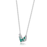 Amelia 10K White Gold Round-Cut Emerald Necklace