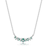 Amelia 10K White Gold Round-Cut Emerald Necklace