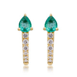Amelia 10K Yellow Gold Pear-Cut Emerald Earring