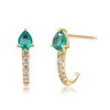 Amelia 10K Yellow Gold Pear-Cut Emerald Earring