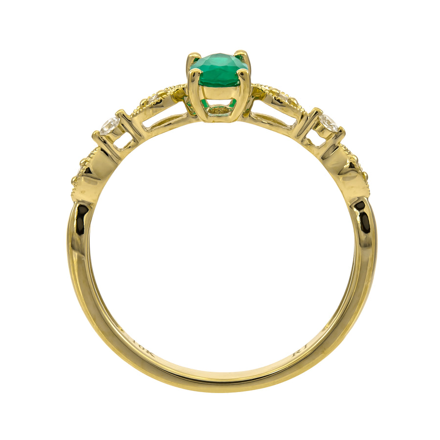 Penelope 10K Yellow Gold Oval-Cut Emerald Ring