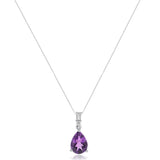 Emmie 10K White Gold Pear-cut Brazilian Amethyst Pendant
